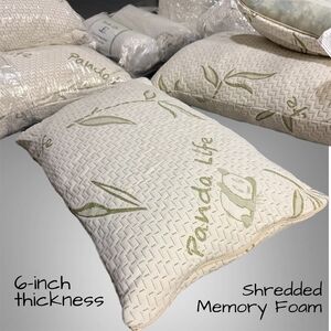 Bamboo #263 Pillow 6" Shredded Memory Foam Zip Cover Costco